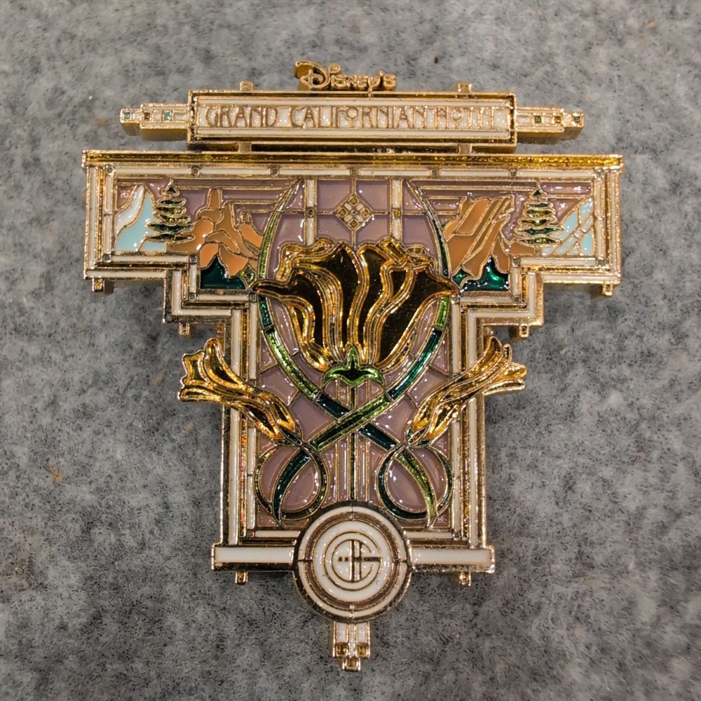 Disney Grand Californian Hotel Pin 2004 Disneyland Resort Stained Glass Logo - Picture 1 of 4
